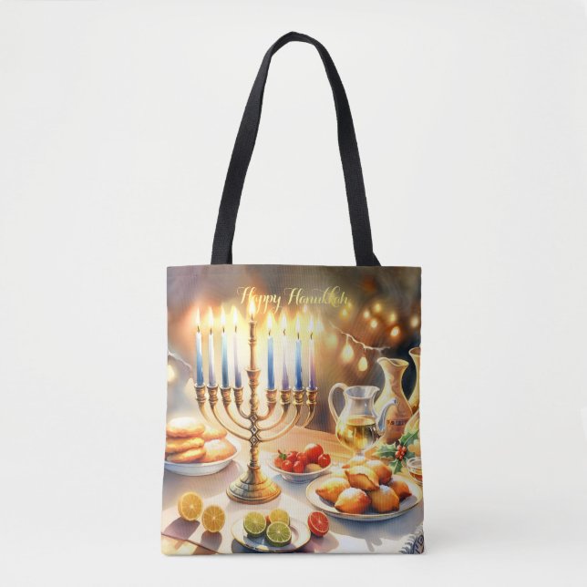 Happy Hanukkah Tote Bag (Front)
