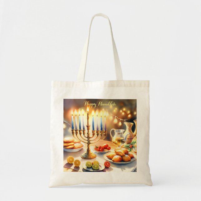 Happy Hanukkah Tote Bag (Front)
