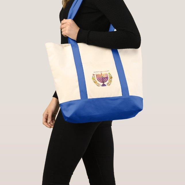 Happy Hanukkah Tote Bag #2 (Front (Product))
