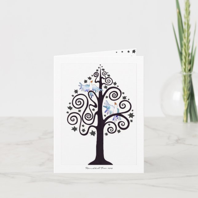 Happy Hanukkah Tree Greeting Card Holiday 2010 (Front)