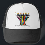 Happy Hanukkah Trucker Hat<br><div class="desc">Customize it with your own design,  or any of ours.</div>