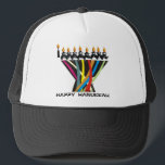 Happy Hanukkah Trucker Hat<br><div class="desc">Customize it with your own design,  or any of ours.</div>