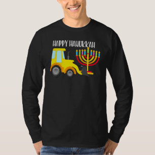 Happy Hanukkah Trucks Loader Menorah Chanukah T-Shirt