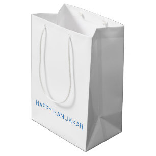 Happy Hanukkah Typography Holiday Faith  Medium Gift Bag