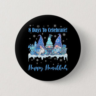 Happy Hanukkah Ugly Christmas Gnome Gnomies 2 Inch Round Button