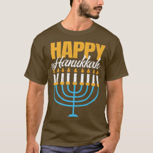 Happy Hanukkah Vintage Menorah Jewish Holiday Prem T-Shirt