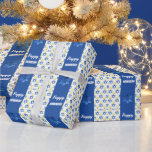 Happy Hanukkah Watercolor David Stars  Wrapping Paper<br><div class="desc">Watercolor Hand-painted by Kredas.
Quality Hanukkah holiday wrapping paper for you to customize with your special holiday message.</div>