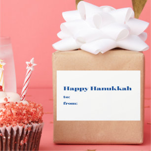 Happy Hanukkah white blue to from blank minimalist Sticker