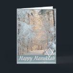 Happy Hanukkah Winter Road Greeting Card<br><div class="desc">this card is blank inside... marlodeedesigns.com :: All rights reserved. All necessary licenses have been purchased and are on file. Some graphics are by MarloDee Designs (unless otherwise stated in the listings). Images on this site are NOT public domain. You may not copy, duplicate, alter or scan these designs, images,...</div>