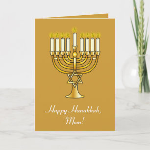Happy Hanukkah with Menorah: Mom Holiday Card