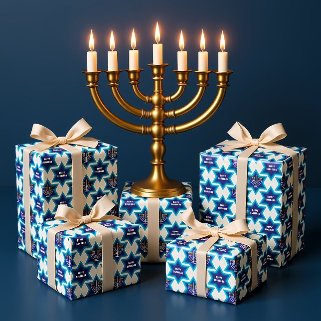 Happy Hanukkah  Wrapping Paper (Happy Hanukkah Wrapping Paper)
