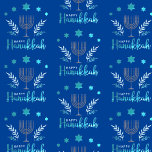Happy Hanukkah Wrapping Paper<br><div class="desc">Celebrate eight days and eight nights of the Festival of Lights with Hanukkah cards and gifts. The festival of lights is here. Light the menorah, play with the dreidel and feast on latkes and sufganiyots. Celebrate the spirit of Hanukkah with friends, family and loved ones by wishing them Happy Hanukkah....</div>