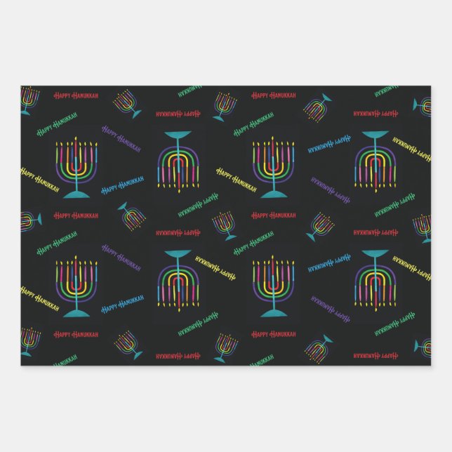 Happy Hanukkah Wrapping Paper (Front)