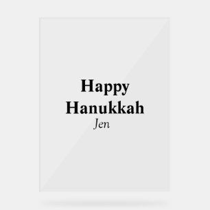 Happy Hanukkah your name text image editable Acrylic Sign