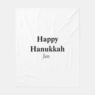 Happy Hanukkah your name text image editable  Fleece Blanket