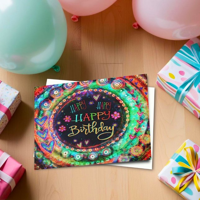 Happy, Happy Birthday Fun Inspirivity Colourful Card (Creator Uploaded)