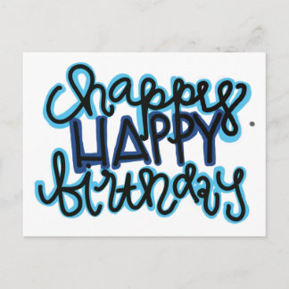 Happy happy birthday postcard