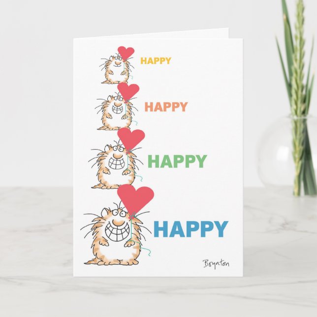 HAPPY HAPPY CAT Valentines by Boynton Holiday Card (Front)