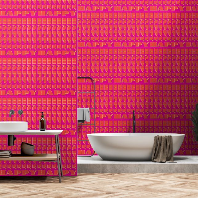 Happy Happy Fuchsia  Wallpaper (Bathroom)