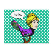 Happy Harpy Anthropomorphic Bird Girl Postcard