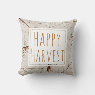 Happy Harvest Leaf Skeletons - Personalized Throw Pillow