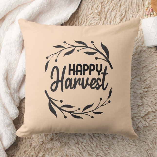 Happy Harvest  Throw Pillow (Blanket)