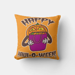 Happy Haul-o-ween Fun Love Shopping Halloween Throw Pillow