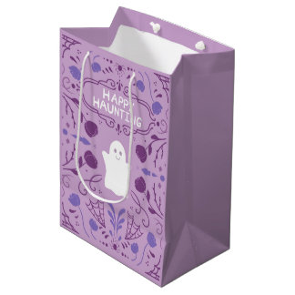 "Happy Haunting" Cute Halloween Ghost Medium Gift Bag