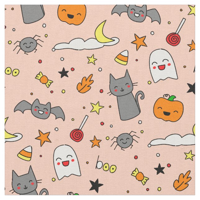 Happy Haunting Halloween Fabric (Close Up)