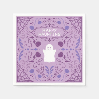 "Happy Haunting" Halloween Ghost Cute Napkins