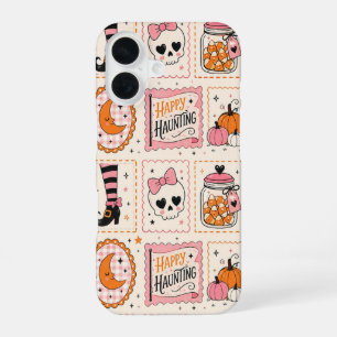 Happy Haunting Pink Skull Stamp Case
