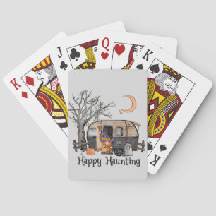 Happy Haunting – Spooky Witch and Camper Van Playing Cards