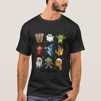 Happy Hauntings Cute Halloween Characters T-Shirt