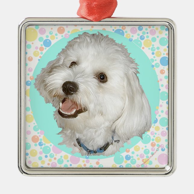 Happy Havanese Metal Ornament (Front)