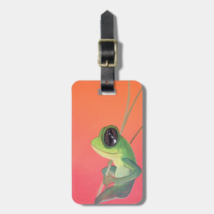 Happy Hawaiian Frog on Young Bamboo Luggage Tag