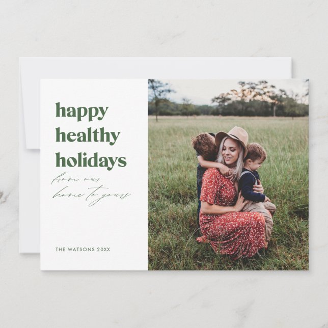 Happy Healthy Holidays Photo Holiday Card (Front)