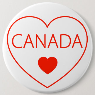Happy Heart  Canada 6 Inch Round Button