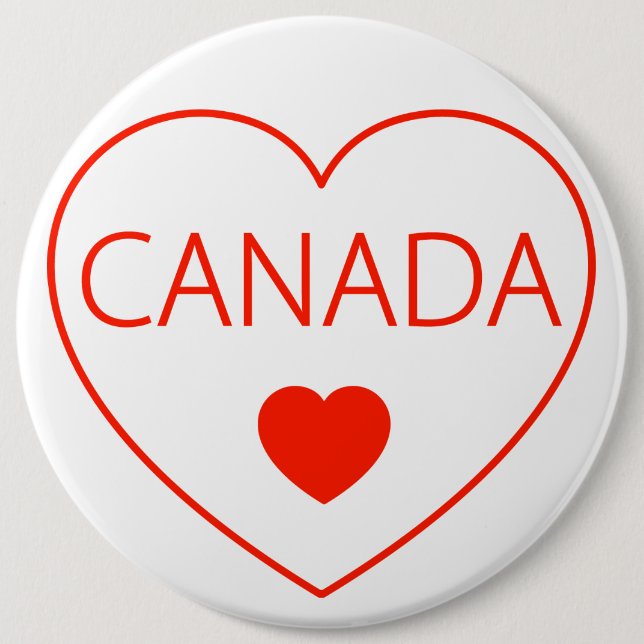 Happy Heart  Canada 6 Inch Round Button (Front)