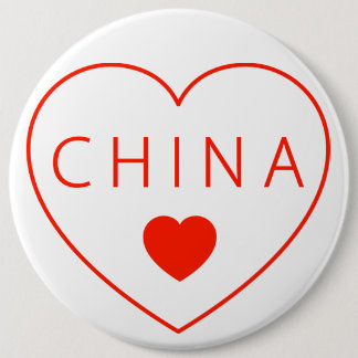 Happy Heart China 6 Inch Round Button