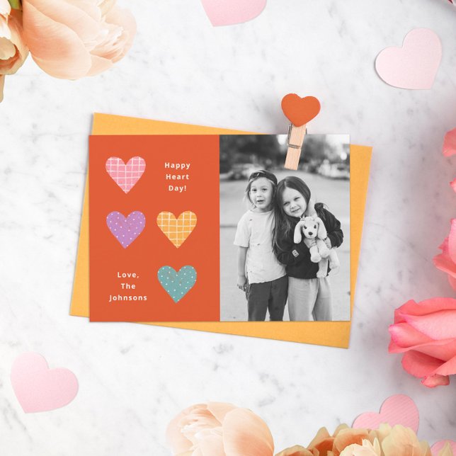 Happy Heart Day Pastel Hearts Family Valentine Invitation (Creator Uploaded)