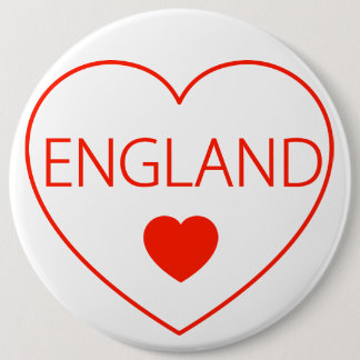 Happy Heart  England 6 Inch Round Button