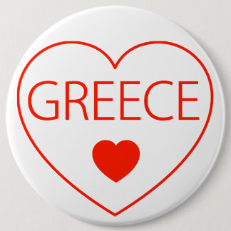 Happy Heart Greece 6 Inch Round Button
