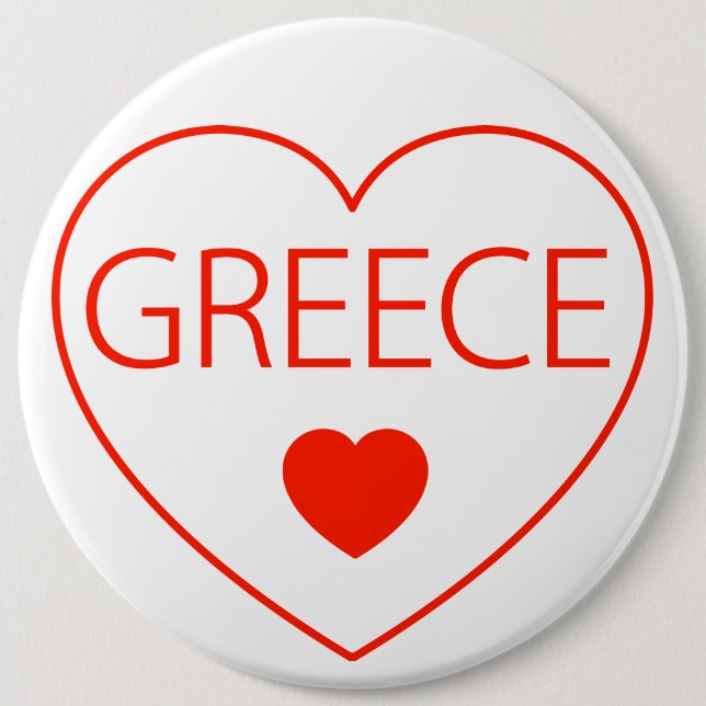 Happy Heart Greece 6 Inch Round Button (Front)