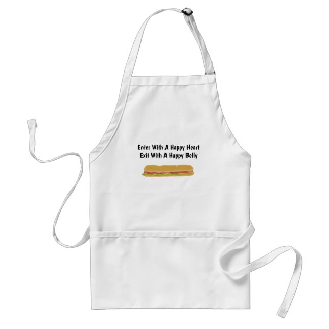 Happy Heart Happy Belly Hoagie Apron (Front)