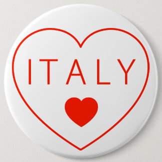 Happy Heart  Italy 6 Inch Round Button