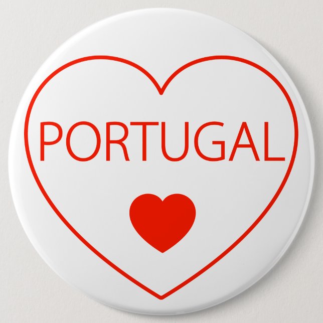 Happy Heart  Portugal 6 Inch Round Button (Front)