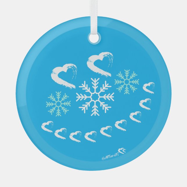 Happy Heart Snowflake Ornament (Front)