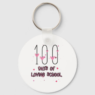 Happy Heart Teacher Valentine Cute 100 Days Of Lov Keychain