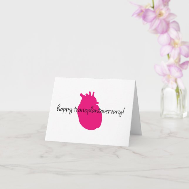 Happy Heart Transplantaversary Script Carte pour n (Orchidée)
