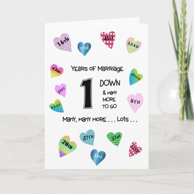 Happy Hearts 1st Anniversary Card (Front)